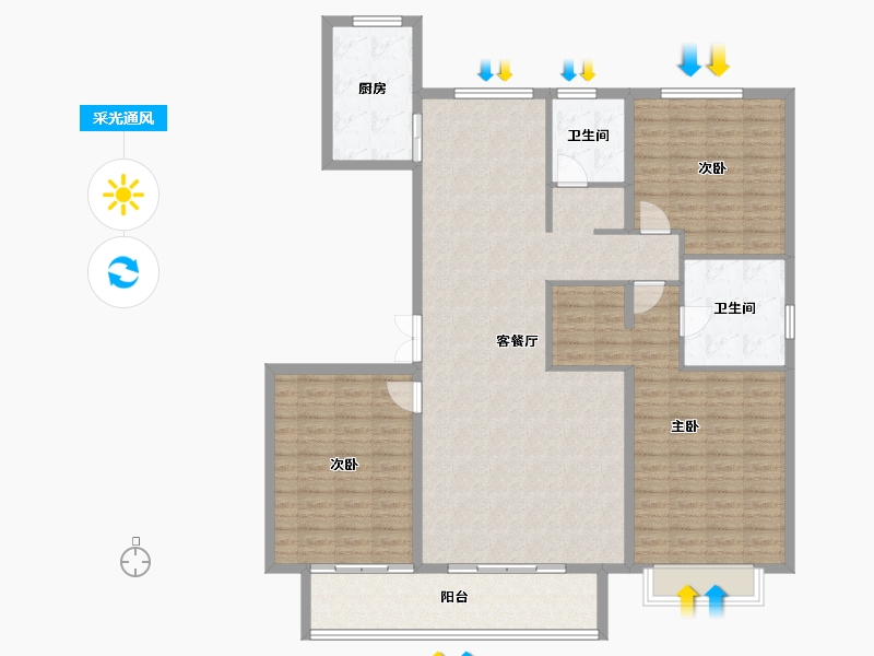 河北省-保定市-卓正上东区-144.84-户型库-采光通风