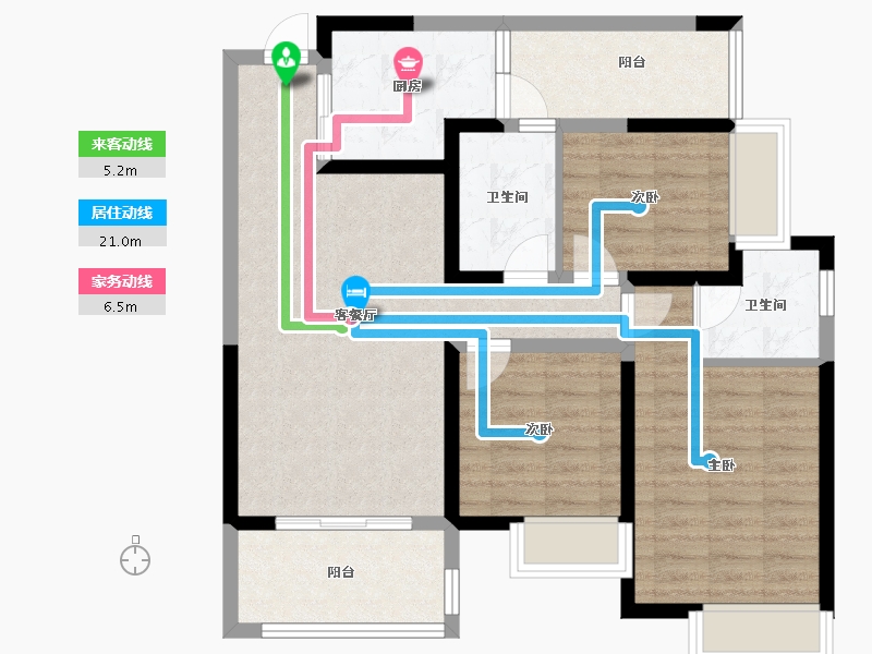 四川省-成都市-天府国际凤.凰城-86.36-户型库-动静线