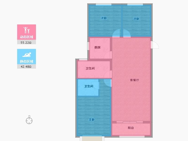 河北省-保定市-卓正上东区-87.98-户型库-动静分区