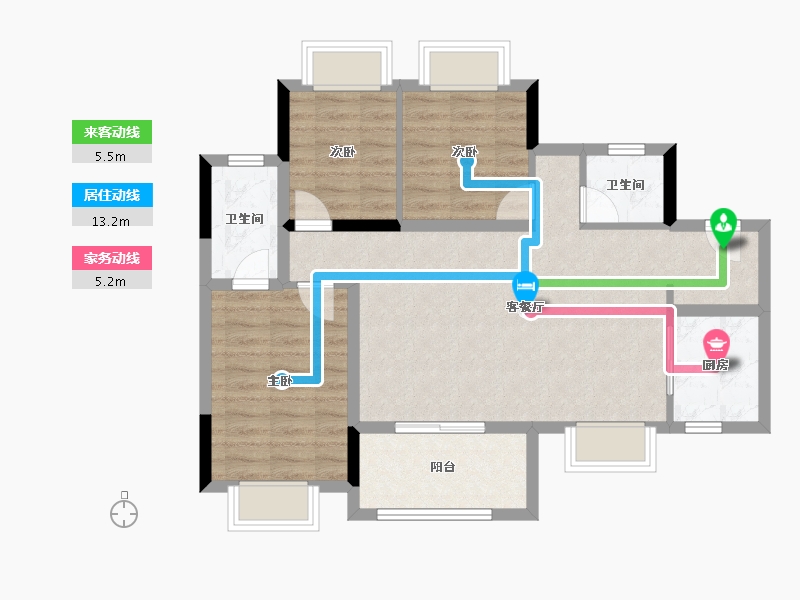 广东省-佛山市-弘阳博爱湖一號-78.51-户型库-动静线