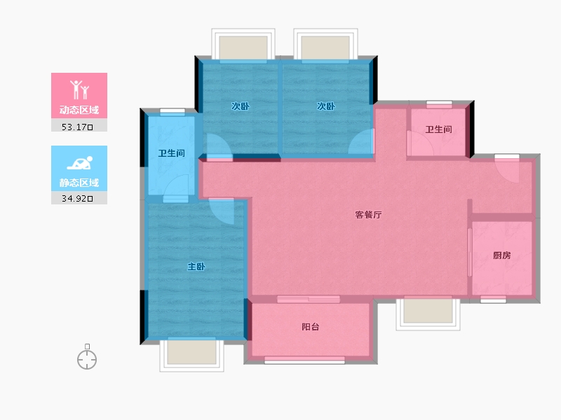 广东省-佛山市-弘阳博爱湖一號-78.51-户型库-动静分区