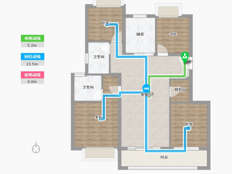 江苏省-无锡市-万科四季都会-94.40-户型库-动静线