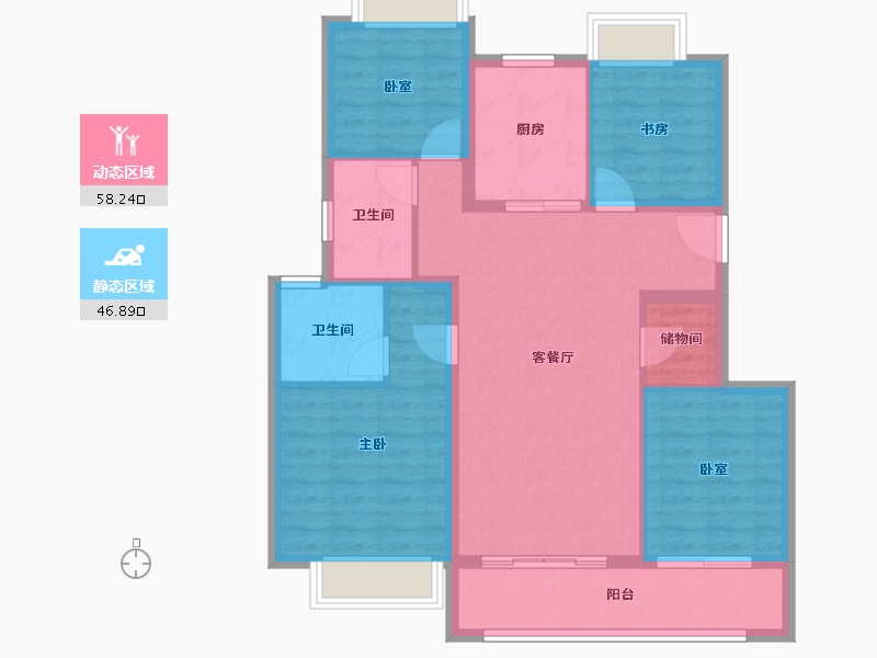 江苏省-无锡市-万科四季都会-94.40-户型库-动静分区