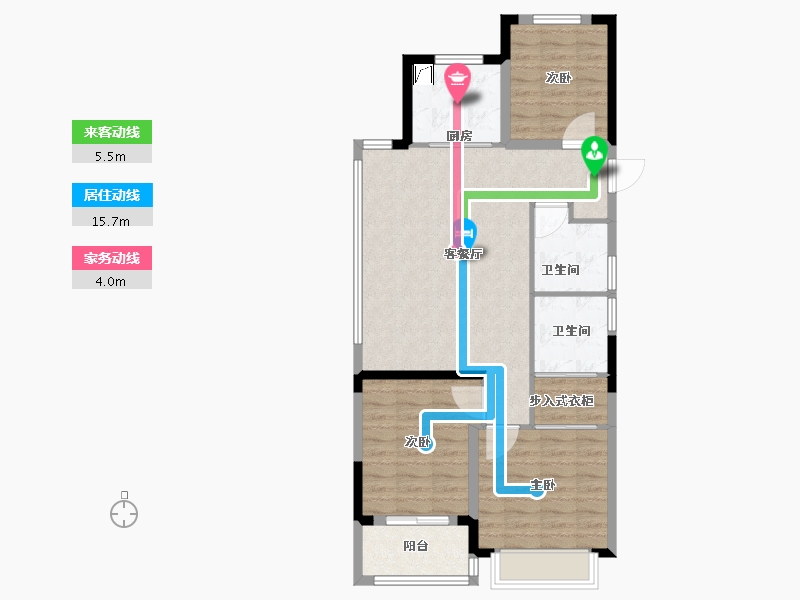 浙江省-金华市-万家风华-84.00-户型库-动静线