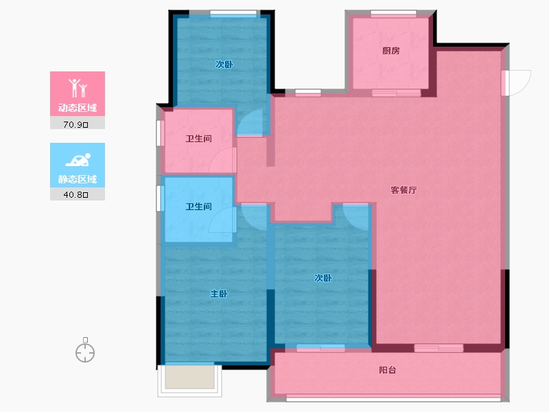 浙江省-杭州市-湖畔澄庐-100.44-户型库-动静分区