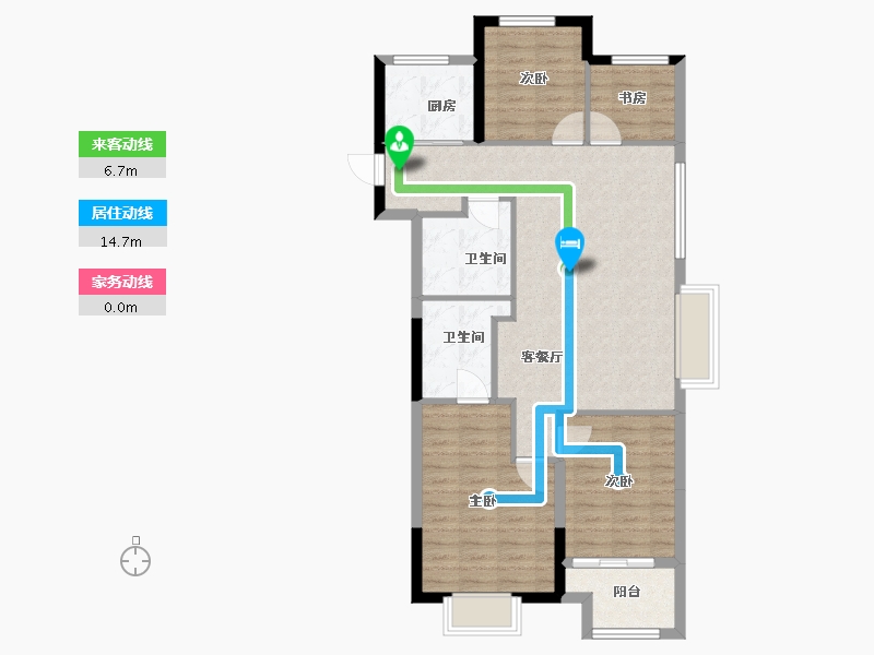 浙江省-宁波市-恒威育才国际社区-88.64-户型库-动静线