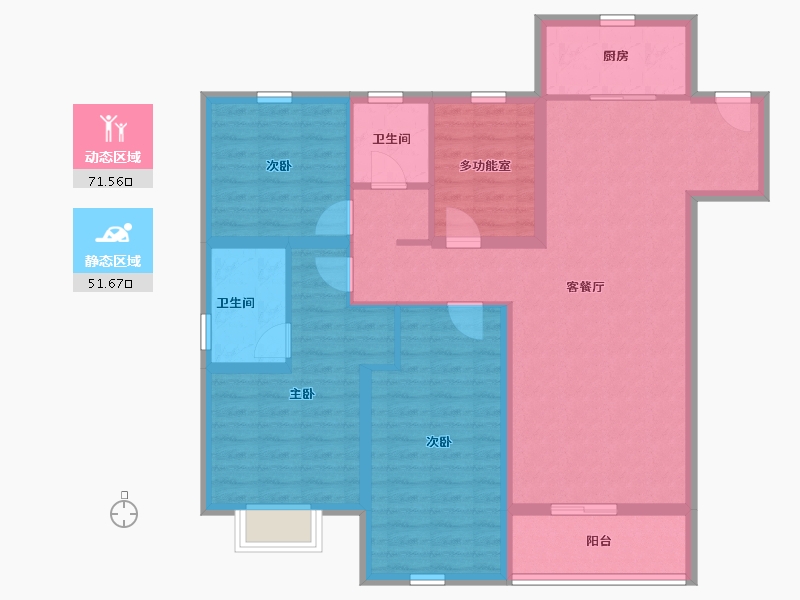 河北省-石家庄市-当代府moma-110.40-户型库-动静分区