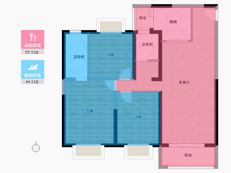 云南省-昆明市-华侨城公园悦府-89.00-户型库-动静分区