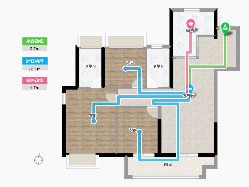 江苏省-徐州市-美的·天誉-92.00-户型库-动静线