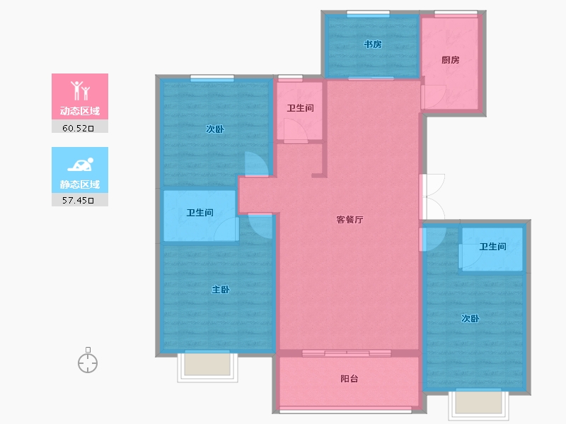 山东省-菏泽市-凯兴学府-148.00-户型库-动静分区