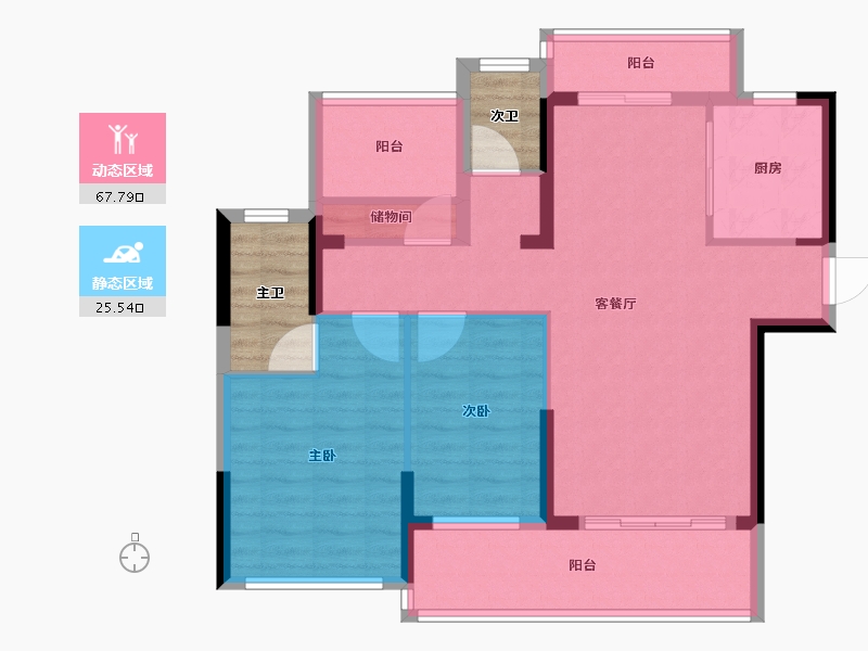 广东省-河源市-桃源国际-90.40-户型库-动静分区