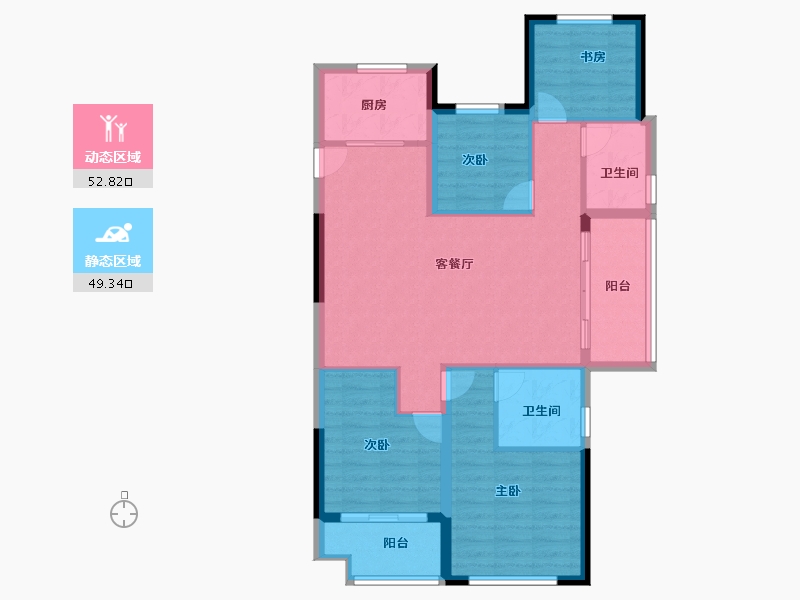 浙江省-宁波市-北辰香麓湾-92.00-户型库-动静分区