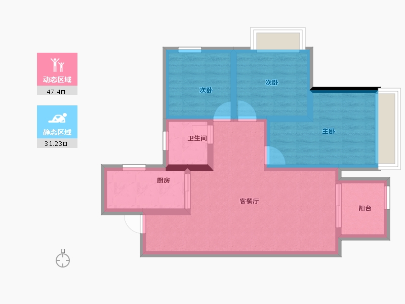 广西壮族自治区-南宁市-金科天鏡城-69.30-户型库-动静分区