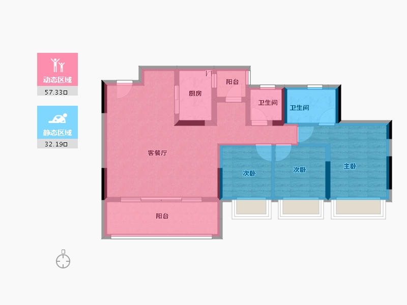 重庆-重庆市-中国铁建山语桃源-79.25-户型库-动静分区