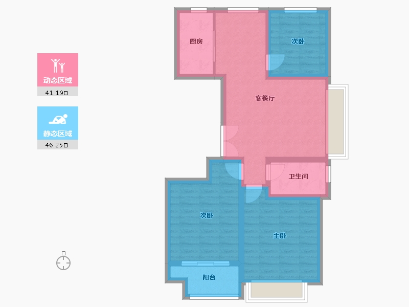 山东省-潍坊市-城投东方公馆-77.61-户型库-动静分区