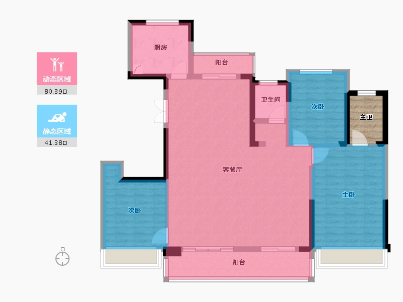 浙江省-温州市-江境1265-114.40-户型库-动静分区