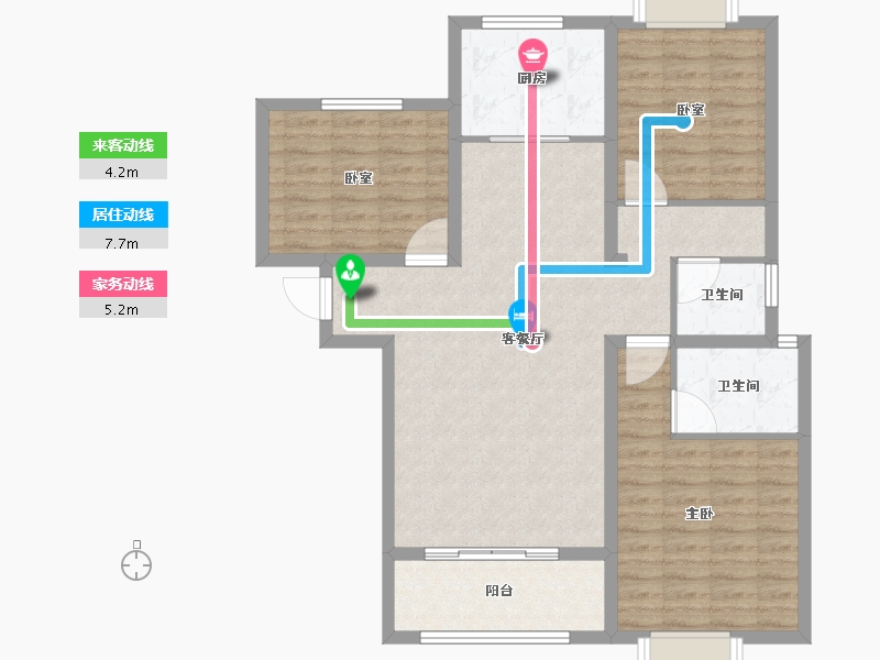 河南省-信阳市-学林雅居-96.80-户型库-动静线