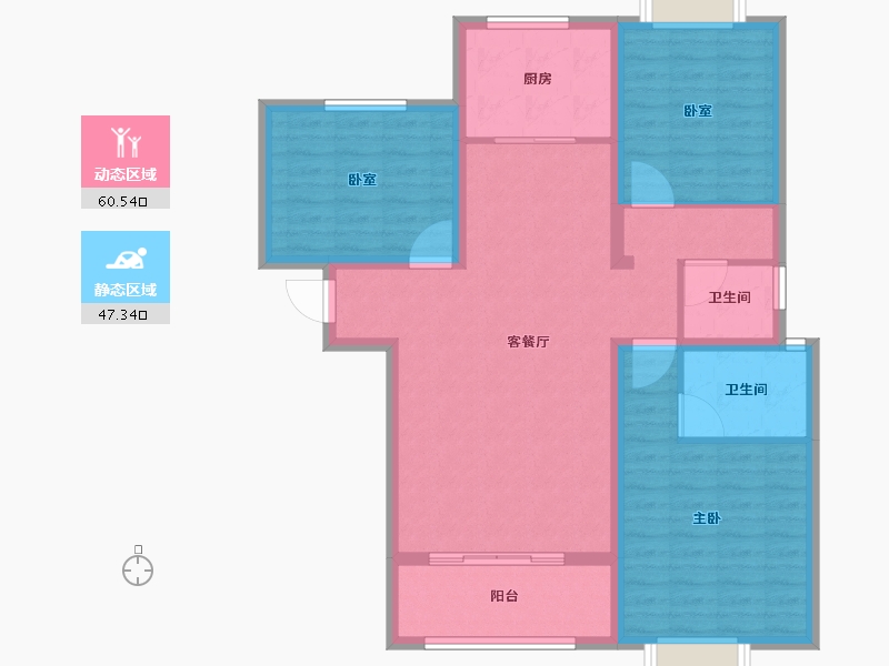 河南省-信阳市-学林雅居-96.80-户型库-动静分区