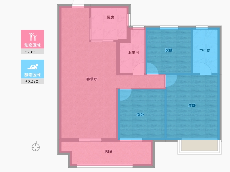 江苏省-徐州市-美的·天誉-84.01-户型库-动静分区