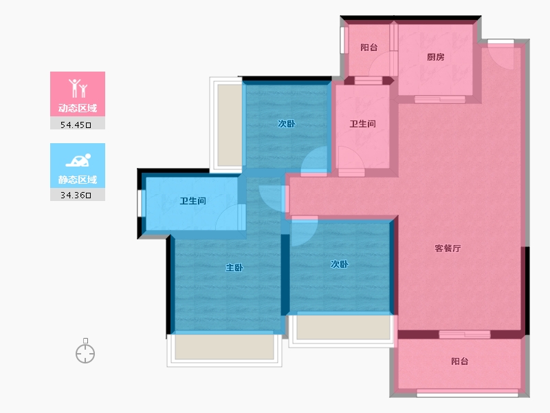 广东省-惠州市-万城名座花园-77.33-户型库-动静分区