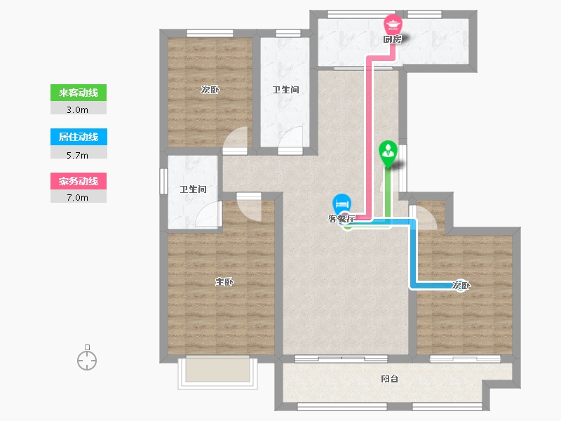 山东省-潍坊市-城投东方公馆-96.74-户型库-动静线