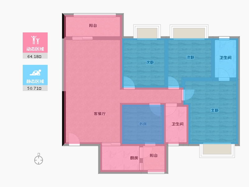 广西壮族自治区-南宁市-盘邦华府-93.53-户型库-动静分区