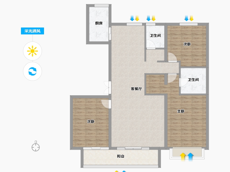 河北省-保定市-卓正上东区-118.46-户型库-采光通风