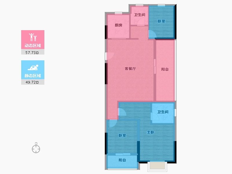 浙江省-温州市-华润置地悦未来-96.00-户型库-动静分区