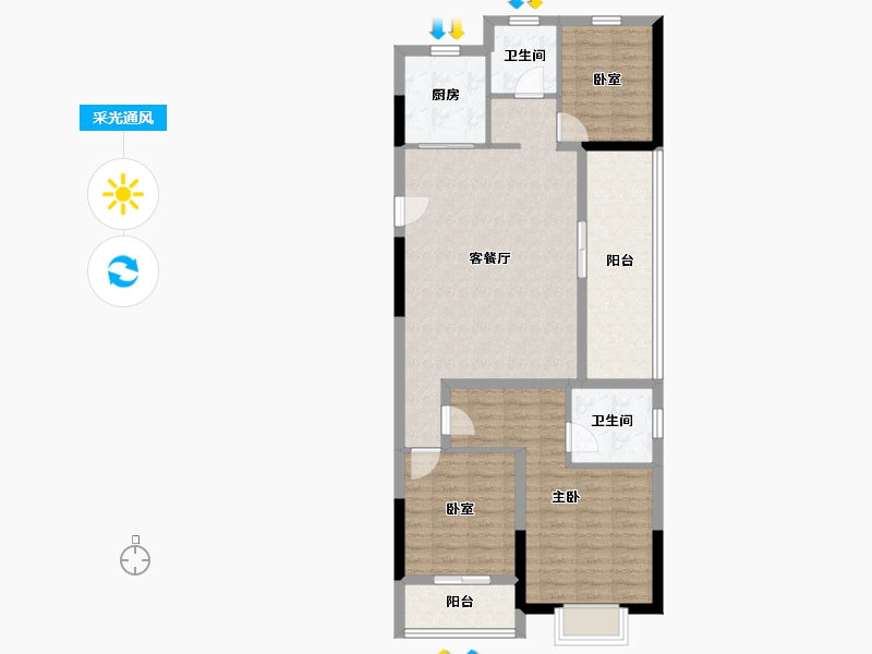 浙江省-温州市-华润置地悦未来-96.00-户型库-采光通风