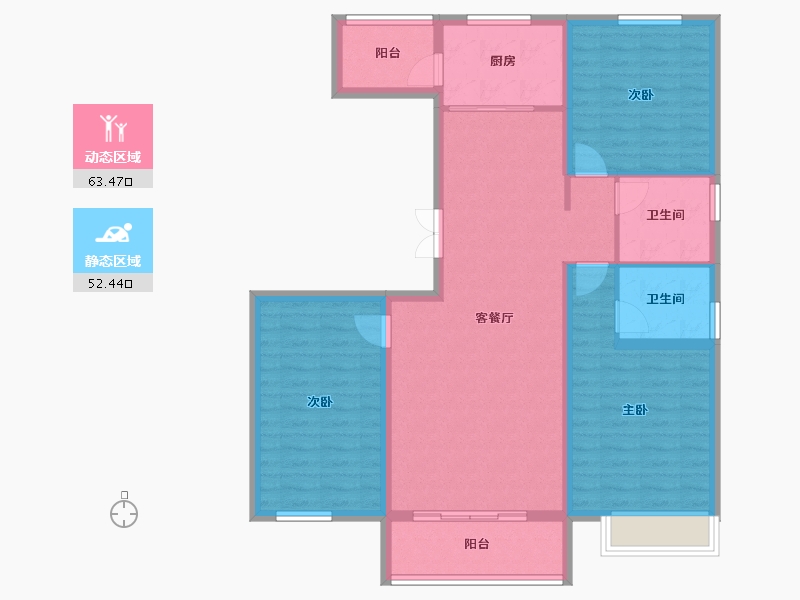 河北省-保定市-卓正上东区-104.22-户型库-动静分区