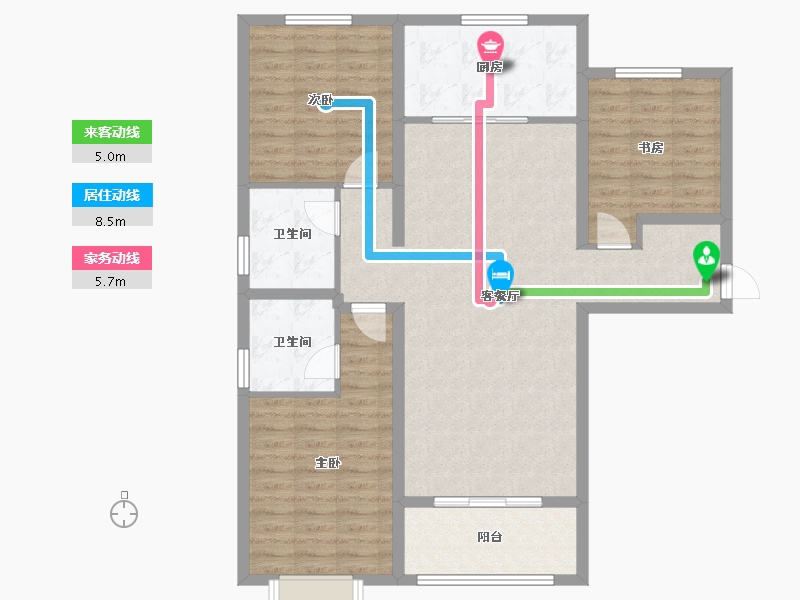 河北省-保定市-卓正上东区-105.60-户型库-动静线