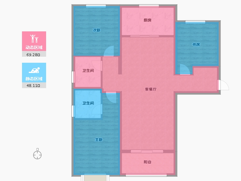 河北省-保定市-卓正上东区-105.60-户型库-动静分区