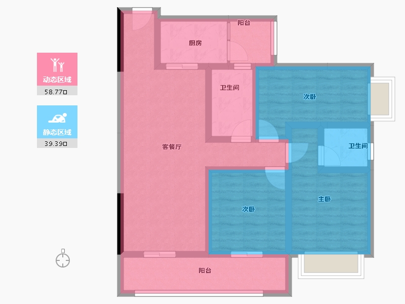 广西壮族自治区-南宁市-盘邦华府-85.60-户型库-动静分区