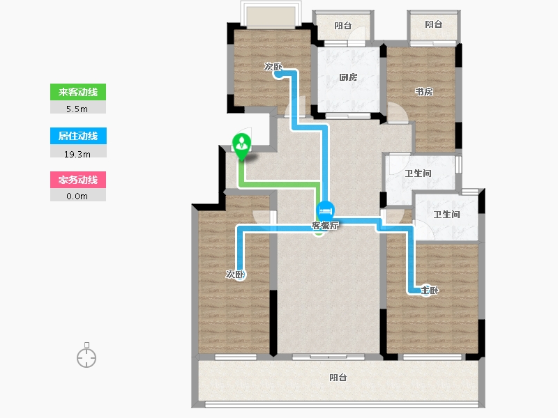 湖南省-长沙市-长房岭秀时代-125.95-户型库-动静线