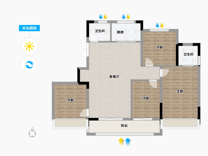 浙江省-温州市-新鸿中心广场-112.00-户型库-采光通风