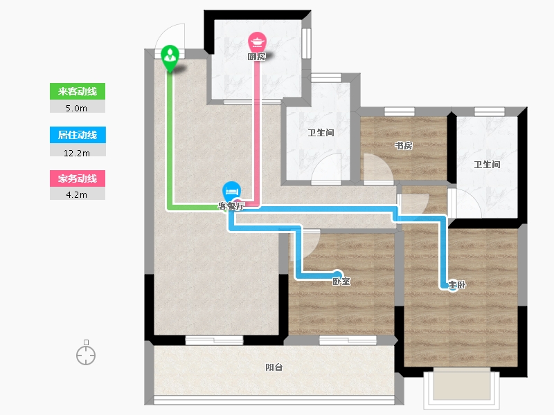 浙江省-温州市-荣安劝学里-70.40-户型库-动静线