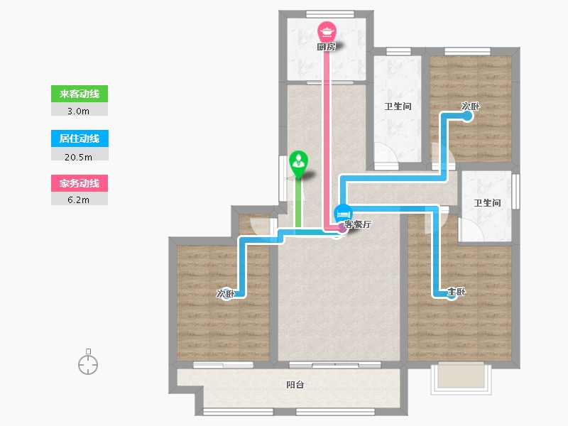 山东省-潍坊市-城投东方公馆-94.31-户型库-动静线