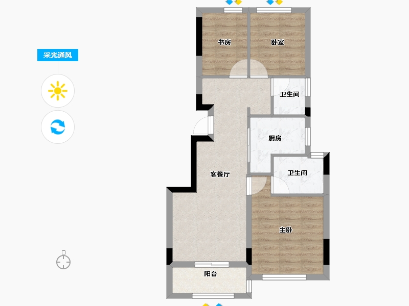 福建省-福州市-金地自在城-64.90-户型库-采光通风