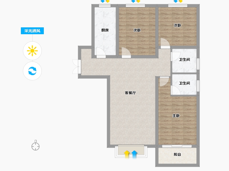 河北省-保定市-卓正上东区-92.53-户型库-采光通风