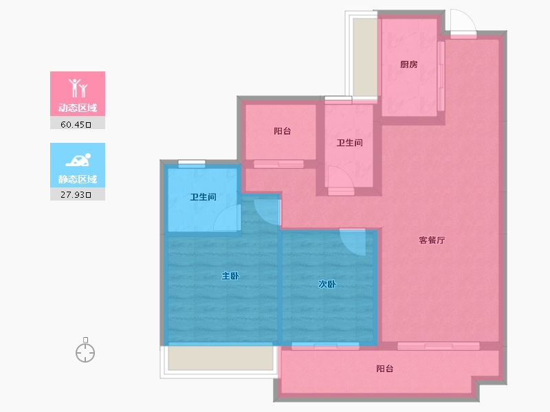 广东省-江门市-碧桂园·翡翠城-78.74-户型库-动静分区