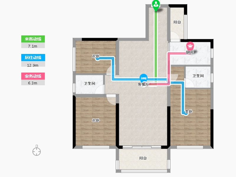 广西壮族自治区-贵港市-盛世悦城-109.05-户型库-动静线