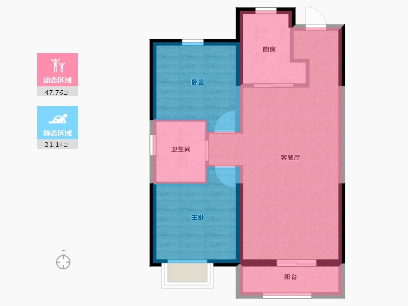 黑龙江省-哈尔滨市-汇龙玖和琚-61.49-户型库-动静分区