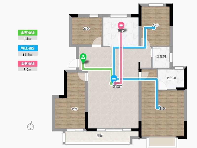 浙江省-宁波市-北辰香麓湾-100.00-户型库-动静线