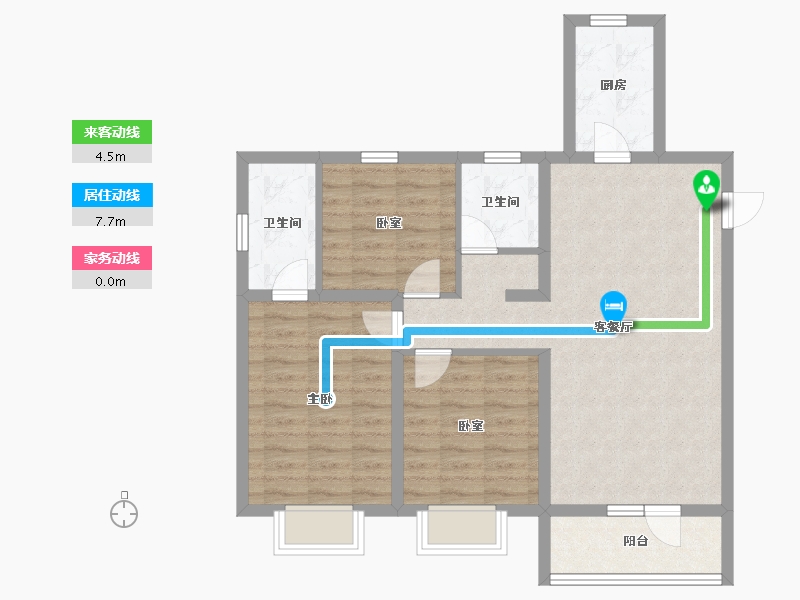 河北省-石家庄市-绿地新里城西斯莱公馆-83.02-户型库-动静线