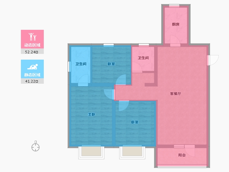 河北省-石家庄市-绿地新里城西斯莱公馆-83.02-户型库-动静分区