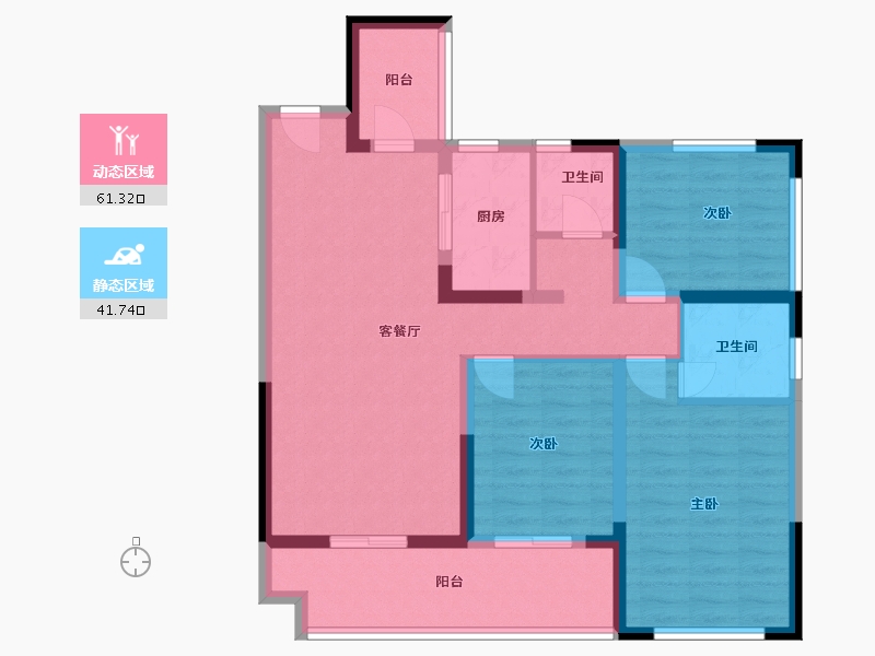 广西壮族自治区-桂林市-宏湖中央城-91.45-户型库-动静分区