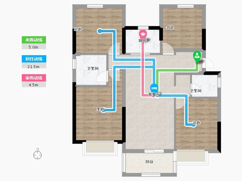 福建省-福州市-碧桂园正荣阳光城悦江湾-85.57-户型库-动静线