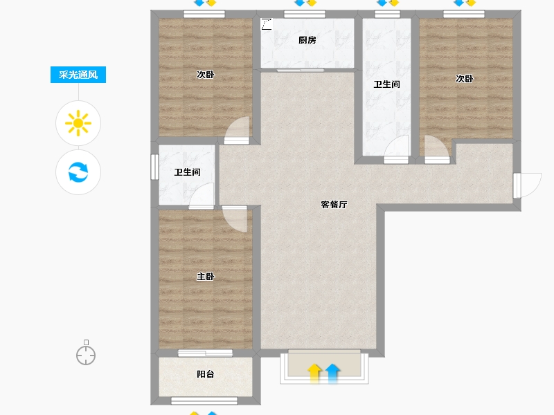 河北省-保定市-仁和鑫丰-95.25-户型库-采光通风