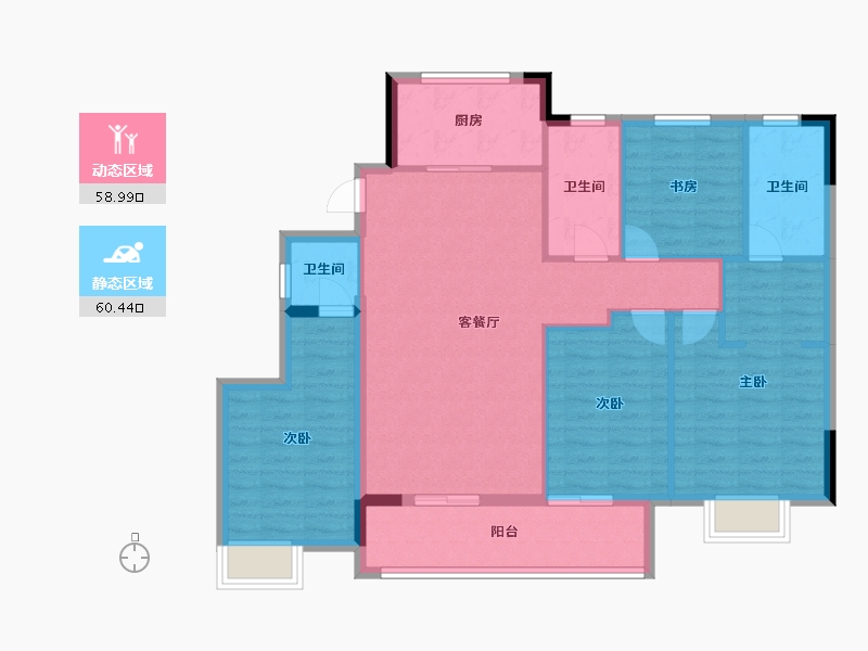 浙江省-杭州市-杭房首望澜翠府-108.00-户型库-动静分区