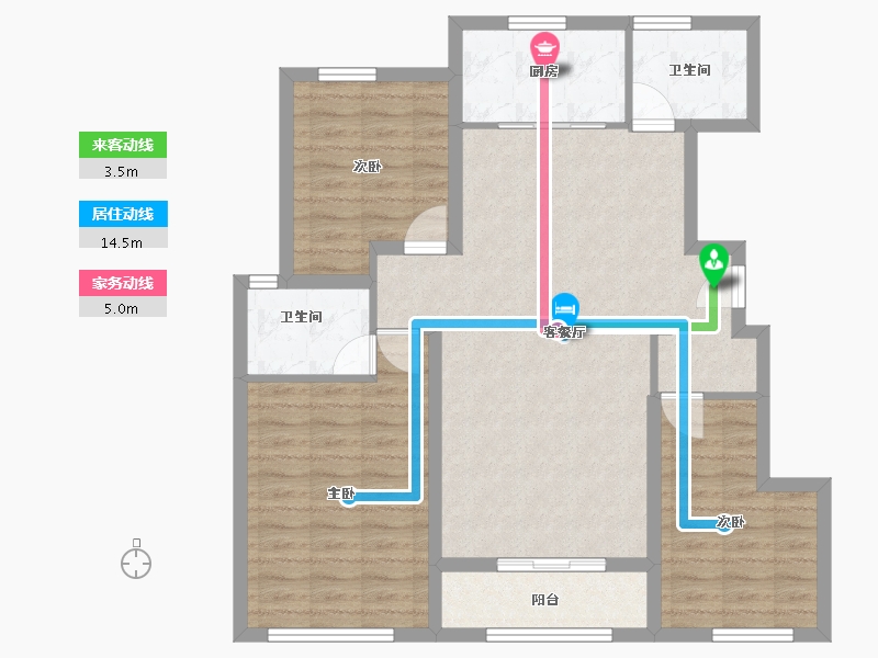 山东省-烟台市-华盈瑜园-92.86-户型库-动静线